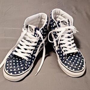 Vans Blue Polka Dot High-Top Sneakers